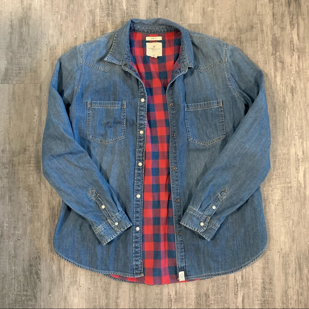 Women’s American Eagle Flannel Chambray Shirt